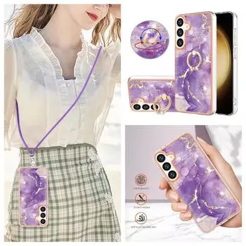 Ремешок со съемной пряжкой темно-фиолетового цвета, кольцо против падения или мягкий чехол с гладким дизайном для Samsung iPhone Redmi Oppo Moto Honor Google Sony Samsung Galaxy A32 (4G)