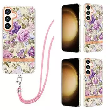 Ремешок со съемной пряжкой в виде фиолетового цветка, кольцо против падения или прозрачный чехол с гладким дизайном для Samsung iPhone Xiaomi Redmi Oppo Moto Nokia... Samsung Galaxy A32 (4G)