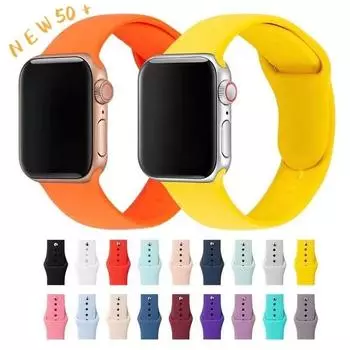 Ремешок Solo Loop для Apple Watch 5 Band 44 мм 40 мм Ремешки iWatch 38 мм 42 мм Ремень силиконовый браслет ремешок для часов для серии 6 5 4 3 2 SE