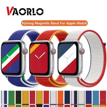 Ремешок VAORLO для Apple Watch Band 44 мм 40 мм iWatch 42 мм 38 мм Smartwatch International нейлоновая петля спортивный браслет Apple Watch 3 4 5 SE 6 38/40MM
