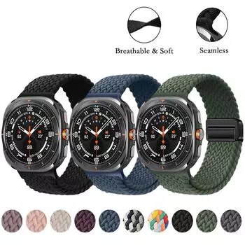 Ремешок Weave для Samsung Galaxy Watch Ultra 47 мм для мужчин и женщин, сменный ремешок с магнитной застежкой для Samsung Galaxy Watch Ultra 47 мм Galaxy watch ultra чёрный