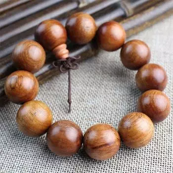 Ремесла Мьянма Розовое дерево Парный веер Браслет благосостояния [With knots] bead diameter about 20MM 12