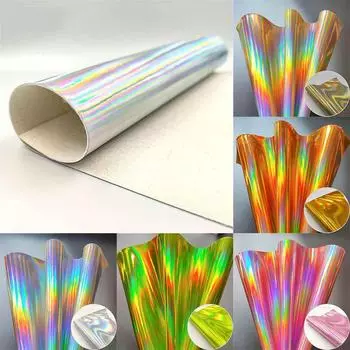 Ремесла PU кожа голографическое зеркало лазер магия цвет шерсть нижняя часть DIY ткань 20*15CM синий