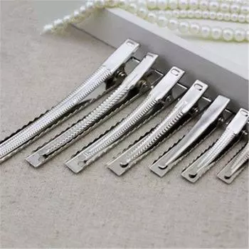 Ремесло Детские Пустые Заколки Для Волос Аксессуары Шпилька Крокодил Маленький DIY Лук 3.2cm серебряный