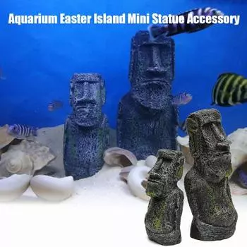 Ремесло Подводный ландшафтный дизайн Украшение из смолы Каменная статуя Аксессуары для аквариума Украшения для аквариума 5.5 X 12.9 cm