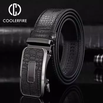 Ремни для мужчин из натуральной кожи, мужские ремни, модные повседневные дизайнерские мужские джинсовые ремни, мужские автоматические пряжки, однотонный ремешок ZD2212 110cm чёрный