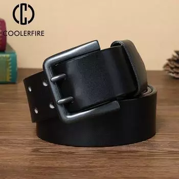 Ремни для мужчин, повседневный мужской ремень из 100% натуральной кожи, высококачественный винтажный джинсовый ремень с пряжкой, дизайнерский ремень TM082 China&95CM чёрный