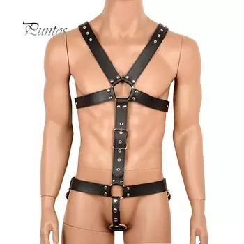 Взрослая секс игрушка-бондаж из искусственной кожи