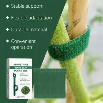 Ремни для растений фиксируются для использования в помещении и на открытом воздухе, с опорой для лозы, предотвращающей опрокидывание, и регулируемыми ремнями для растений One Size зелёный