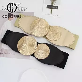 Ремни для женщин, эластичный эластичный пояс с широкой талией для платьев, модный женский пояс Cinturon Mujer, поясной ремень NV019 65CM чёрный