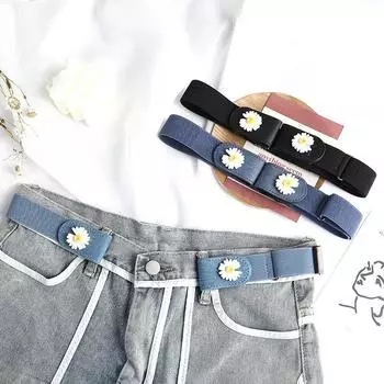 Ремни для женщин без пряжек на талии, джинсы, брюки, эластичные невидимые ремни чёрный