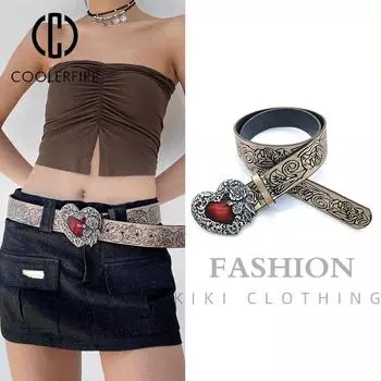 Ремни для женщин Ремень в стиле панк Винтажный модный ремень Высокого качества Дизайнерский женский ремень для джинсов Ремень для платьев Женский ремень DT175 105CM хаки