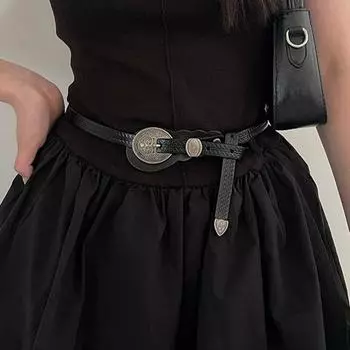 Ремни с пряжкой Металлические ремни для женщин Ретро ремни для мужчин и девочек кофейный