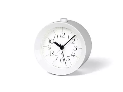 Remnos Alarm Clock Analog Riki Alarm Clock White WR09-14 WH Lemnos
