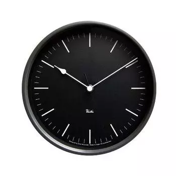 Remnos WR08-24 BK Lemnos Radio Clock Wall Clock, Analog, LIKI Steel Clock, Black, Aluminum