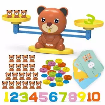 REMOKING Bear Balance Balance Обучающая игрушка Цифры Баланс Игра Арифметика Сложение Вычитание Игрушки Игрушки Игрушки Монеты Карточные игры Тренировка мозга