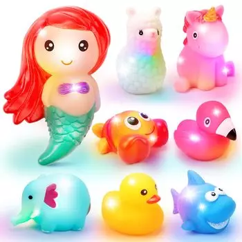 REMOKING Игрушка для игры в воду Игрушка для ванны Светильник Цветной светодиодный мигающий игрушка для ванны Бассейн Развивающая игрушка Игрушка для ванны для мальчиков Девочек Дети Популярный подарок на день рождения