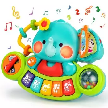 REMOKING Многофункциональная игрушка-пианино Слон Пианино Развивающая игрушка Раннее развитие Тренировка кончиков пальцев Развитие слуха Распознавание цветов
