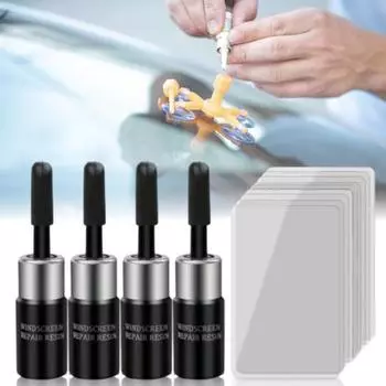 Ремонт лобового стекла автомобиля, ремонт жидкого стекла, экологически чистый комплект, автомобильная смола, универсальный лобовое стекло, царапины чёрный