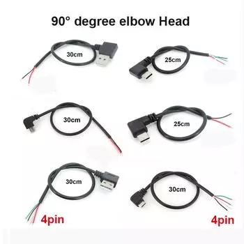 Ремонт своими руками USB-разъем для провода 4pin/2pin Micro USB 2.0 A Угловая головка разъема типа C удлинительный кабель Type A USB 4pin