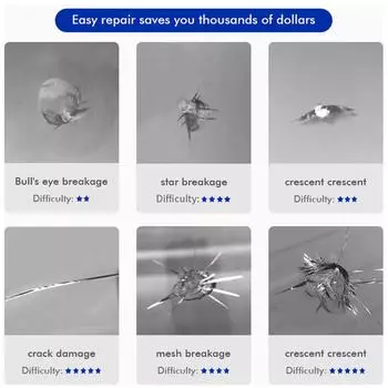 Ремонт трещин на лобовом стекле автомобиля Жидкое стекло Ремонт трещин Набор для самостоятельного ремонта Клей для стекла Инструмент для быстрого ремонта автомобильного стекла