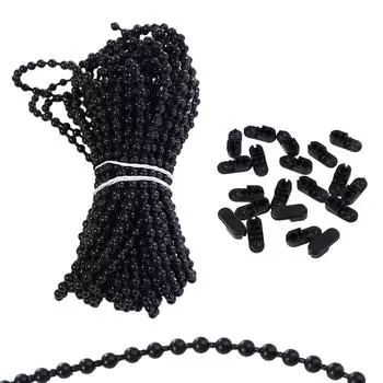 Ремонтное соединение для удлинителя жалюзи Шариковая цепочка Фурнитура для штор Шторный шнур с бусинами и цепочкой чёрный