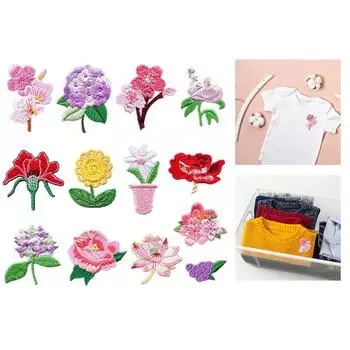 Ремонтные заплатки Пришивные/приклеенные термоклеем заплатки Вышитые цветы Аппликационные заплатки для шляп Рюкзаки Украшения 2
