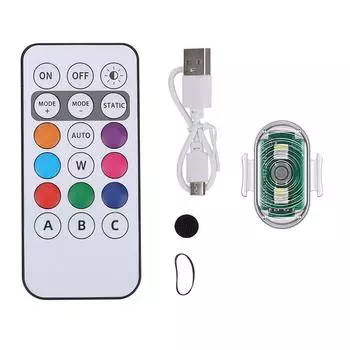 Remote Control Car LED Strobe Lights 7 Colors Flashing Taillight Anti-collision Warning Lamp Flash Indicator for Motorcycle Bike Scooter Aircraft