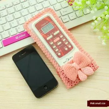 Remote Control Cover TV Protective Cover Fabric Air Conditioner Dustproof Mobile Telecom Unicom Set-Top Box Cover Universal Cover Pink small size 5