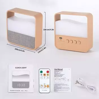 Remote Control Rechargeable Alarm Clock Night Light Business Gift Children Sleeping Lamp Bedroom Office Night Light Sleeping Aid