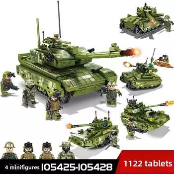 Remote Control Tank Assembly Building Block Toy Ornament Prize Boy Birthday Gift