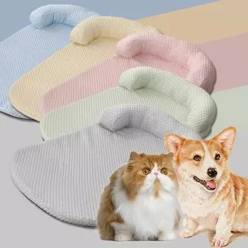 Removable Pet Cooling Mat Anti-slip Bottom Pet Cushion Easy Carry Puppy Ice Blanket Sleeping XXS синий