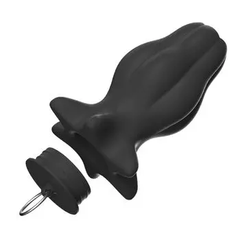 Renbu Penetrating Anal Plug with Lid Silicone Black L 69mmx130mm TaRiss s