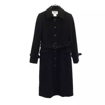 Rene Ka Stains Yaool Stainless collar coat 36 black made in Japan Women Used