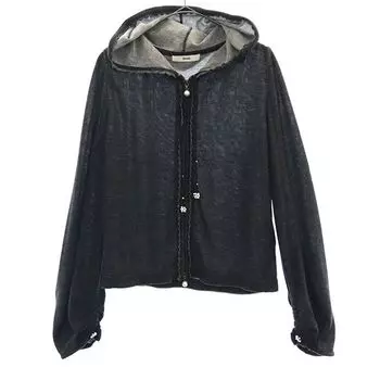 Rene Long sleeve knit Zip hoodie 36 gray Cardigan jacket Women Used