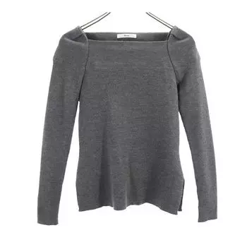 Rene Made in Japan Wool Blend Long sleeve knit Cut 34 Gray Women Used