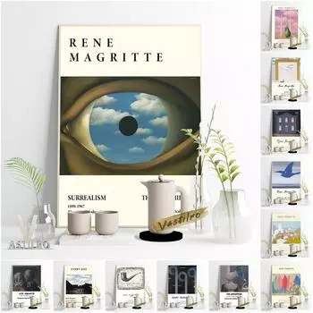 Рене Магритт сюрреализм выставка музей плакат любовник картина маслом украшение дома 21cm30cm NoFrame