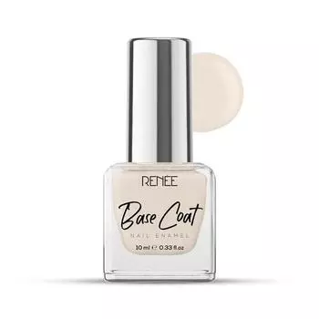 RENEE Base Coat Nail Enamel, быстросохнущая, стойкая, устойчивая к сколам формула с полным покрытием, нанесение одним движением, полупрозрачный слой, 10 мл
