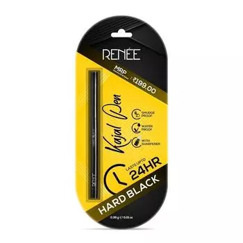 RENEE Hard Black Kajal Pen | 24 часа стойкий суперчерный карандаш Kajal 0,35 г, матовый финиш, насыщенный цвет, водостойкий и не размазывается