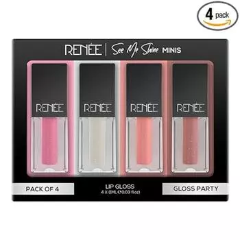 RENEE See Me Shine Minis Gloss Party Комбинированный блеск для губ, 1 мл каждый, нелипкая и не высыхающая формула.
