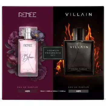 RENEE x VILLAIN Him & Her Premium Eau De Parfum Gift Set 50 мл + 100 мл | Стойкий роскошный парфюм для мужчин и женщин | Аромат на все случаи жизни