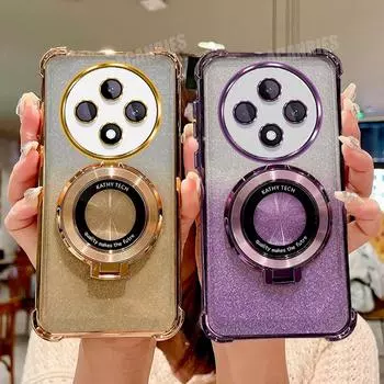 Reno12f Роскошный чехол-держатель с градацией покрытия для Oppo Reno12 F Fs Reno 12 Pro 12f 12fs Противоударный силиконовый чехол-подставка Reno12fs Reno12 F 4g