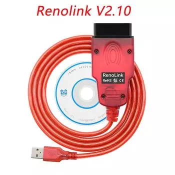 Renolink V2.10 для Renault OBD2 автоматический диагностический кабель сброс подушки безопасности/кодирование ключей/программатор ECU замена v1.87 v1.99