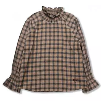[renoma Kids] Блузка для девочек с начесом и защипами в клетку R1941b310 R1941B310_05 (beige)/110