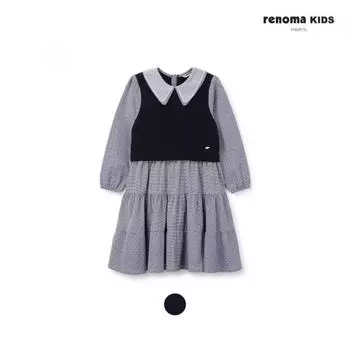 [renoma Kids] Daimaru Mix Shirring Dress R2411o614 11 navy/120