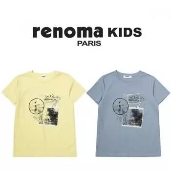 [renoma Kids] Футболка Lenoma Kids для мальчиков с круглым рисунком и точками небесно-голубого цвета Sky Blue/110