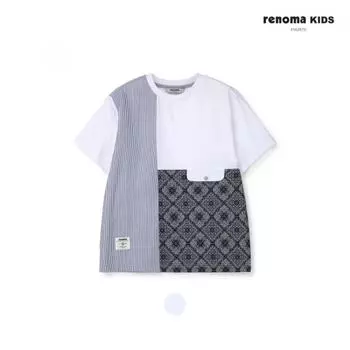 [renoma Kids] Футболка свободного покроя в стиле пэчворк для мальчиков r2421T123 35 off-white/120