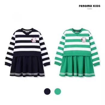 [renoma Kids] Полосатое платье-толстовка R2415o604 navy (11)/120