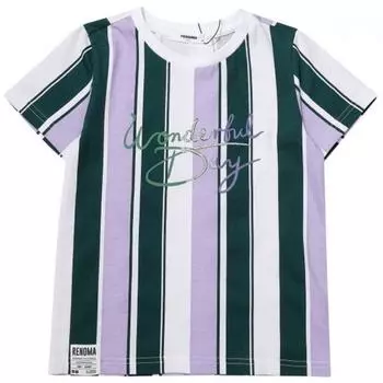 [Renoma Kids] Renoma Kids Boys Green STripe PrinT T shirT Ivory/110