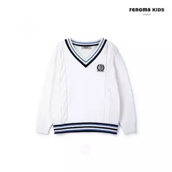 [renoma Kids] Свободный крой V-образного выреза свитер Трикотаж R2411k403 35 off-white/140